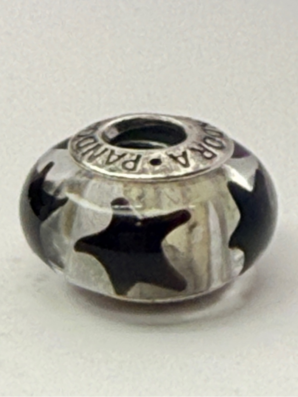 Pandora Black Stars Clear Murano Glass Charm 790908 925 ALE